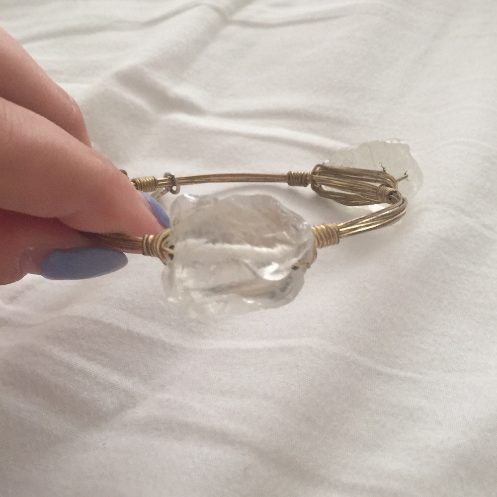 Bourbon and bow ties clear rock bangle